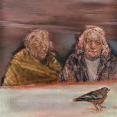 DINNER, 2018/2019 &Ouml;l auf Leinwand DIPTYCHON, 80 x 80 cm