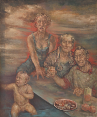 -FAMILIE-I, 2023, &Ouml;l auf Leinwand, 120 x 100 cm
