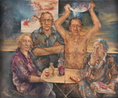 -FAMILIE-II, 2023, &Ouml;l auf Leinwand, 100 x 120 cm