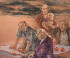 SIND SIE GL&Uuml;CKLICH-I, 2023, &Ouml;l auf Leinwand, 100 x 120 cm