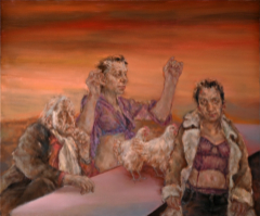 Leda wartet, 2020,  &Ouml;l auf Leinwand, 100 x 120 cm