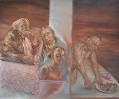 ZUR SELBEN STUNDE, 2024, &Ouml;l auf Leinwand, 100 x 120 cm