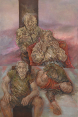 SZENEN und MONOLOGE-II, 2024, &Ouml;l auf Leinwand, 100 x 140 cm