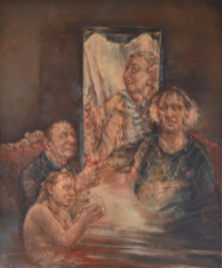 ERZ&Auml;LTE TAGE, 2023, &Ouml;l auf Leinwand, 120 x 100 cm