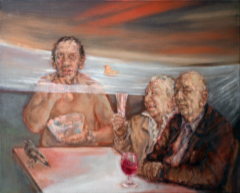 Über die Menschen II, 2020, &Ouml;l auf Leinwand, 80 x 100 cm