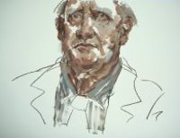 Portrait - &Ouml;l auf Papier, 45 x 62 cm