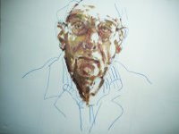 Portrait - &Ouml;l auf Papier, 45 x 62 cm